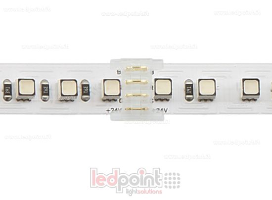 Immagine di Connettore trasparente per giunzione di strisce led con PCB da 10mm, 4 pin