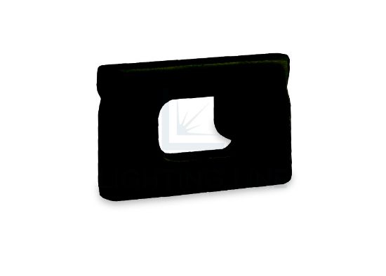 Picture of Black plastic end cap with hole for profile PR-SL12-16