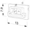 Picture of Black plastic end cap with hole for profile PR-SL12-16
