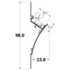 Bild von Aluminiumwinkelprofil weiß lackiert für Gipskartonplatten 97x35mm, 2 meter