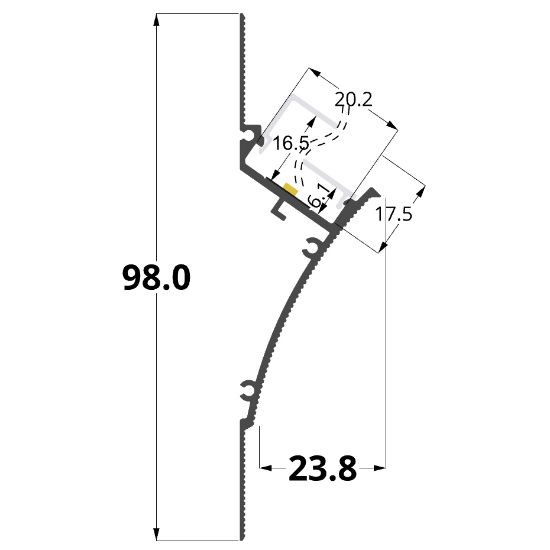 Bild von Aluminiumwinkelprofil weiß lackiert für Gipskartonplatten 97x35mm, 2 meter