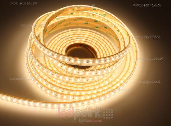 Picture of LED strip 5m warm white 3000K 3step 120leds/m 2835 12V 9,6W/m, IP65 extruded silicone tube with full edges (empty inside)