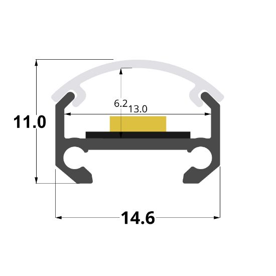 Bild von 15x11mm Aluminiumprofil