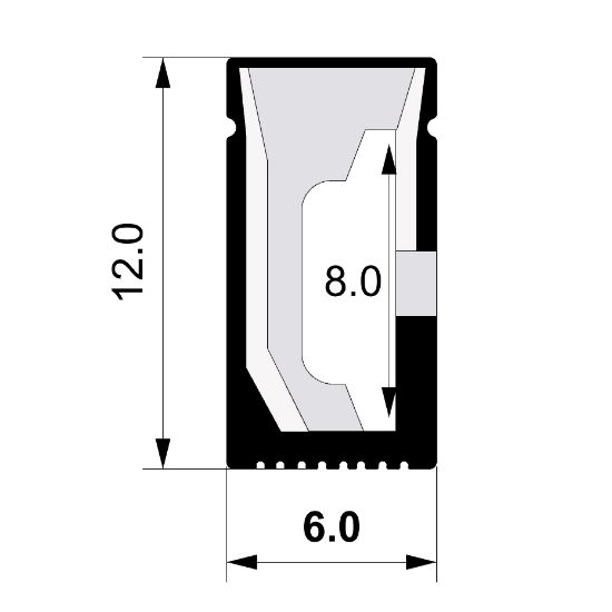 Bild von Led Neon Flex 6x12 mm, schwarz, 1m