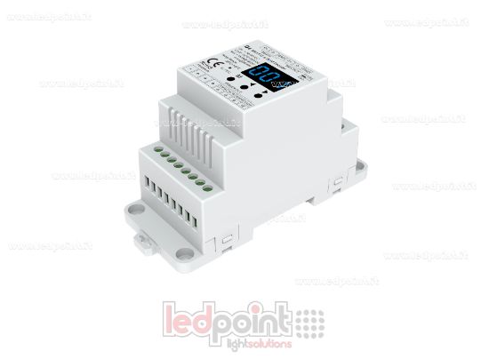 Immagine di Decoder DMX 512 barra DIN, 4 canali da 5A l'uno, tensione 12-24V DC