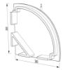 Picture of White round cap for angular (AN04-09 and AN05-09) aluminium profile