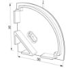 Picture of White round cap for angular (AN04-09 and AN05-09) aluminium profile with hole for power cable