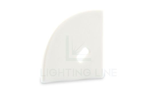 Picture of White round cap for angular (AN04-09 and AN05-09) aluminium profile with hole for power cable