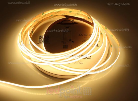 Immagine di Striscia led WCOB 10m bianco caldo 2700K CRI Ra>93 320led/m 24V 11,5W/m