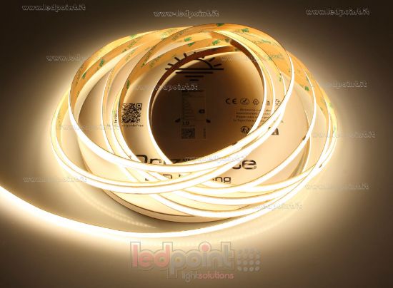 Immagine di Striscia led WCOB 10m bianco caldo 3000K CRI Ra>93 320led/m 24V 11,5W/m