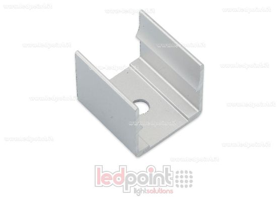 Immagine di Clip in alluminio per fissaggio per Led Neon Flex 16x16mm
