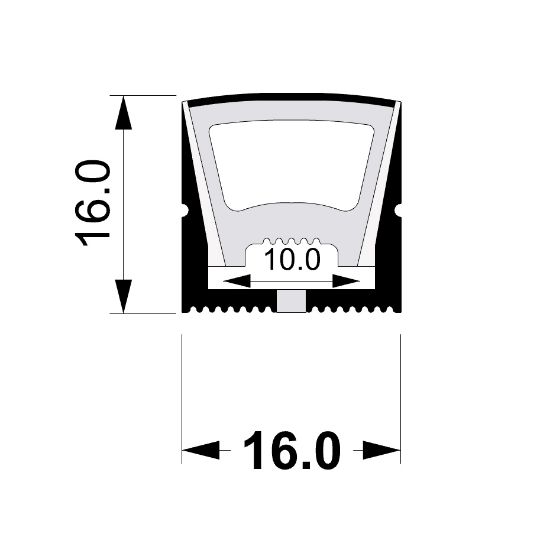 Immagine di Tubo Neon Flex 16x16mm nero, 1m