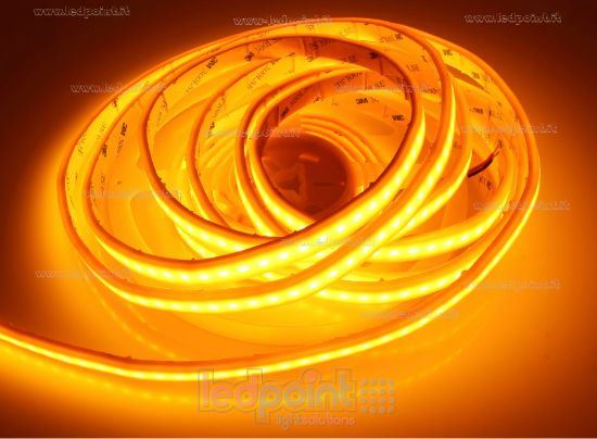 Bild von LED-Streifen 5m gelbe Ledlampen 2700K 3step 2835 Honglitronic 120led/m 24V 12W/m, IP67 gelber Sylicon