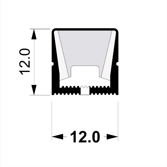 Picture of Led Neon Flex 12x12mm, black, 1m