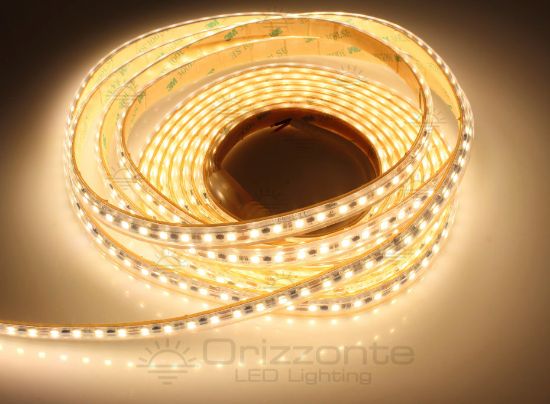 Picture of LED strip 5m warm white 3000K 3step 120leds/m 2835 12V 4,8W/m current control system, IP65 extruded silicone tube with full edges (empty inside)