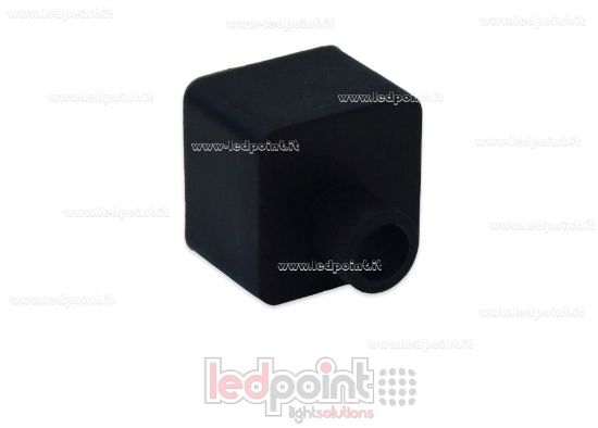 Picture of Black end cap with front hole for power cable for 12x12mm Led Neon Flex