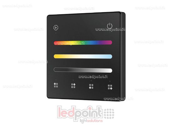 Immagine di Telecomando da parete RGB + CCT a batteria, nero, 4 zone RF2.4G