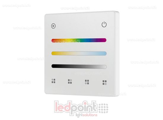 Picture of Battery-powered RGB + CCT Wall-Mounted Remote Control, White, 4 Zones, 2.4 GHz RF