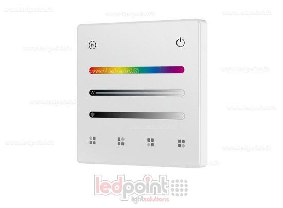 Immagine di Telecomando da parete RGB/RGBW a batteria, bianco, 4 zone RF2.4G