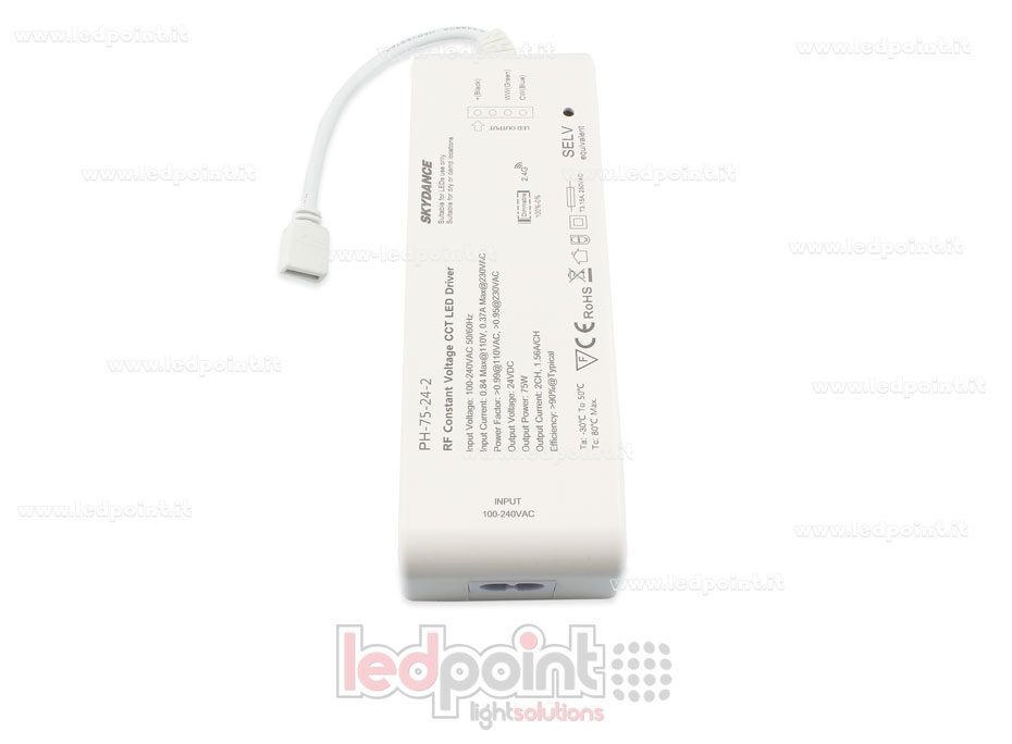 Ledpoint S.r.l. | Power supply 75W 24V, 2 channels, RF Wireless